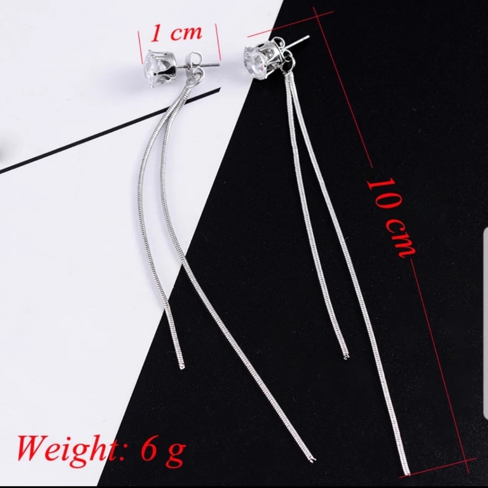 XPollyxx Post and Chain Long Earrings - Picture 4 of 4